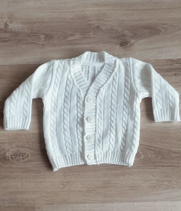 Biały sweterek r. 68 (chrzest)