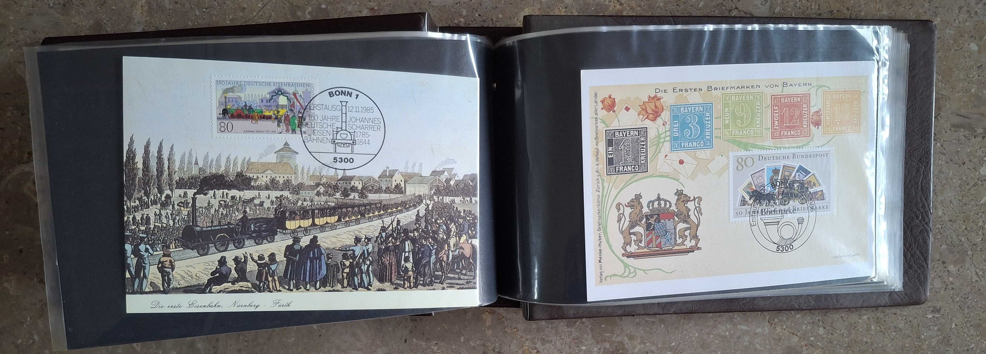 Album com 68 postais quase todos selados e da Alemanha