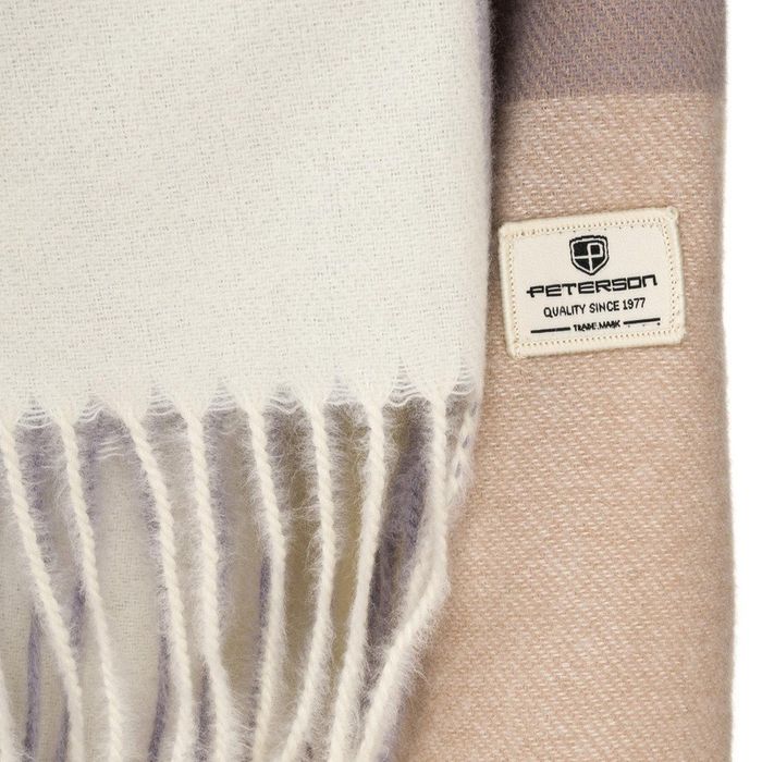 dwustronny szalik damski z frędzlami - peterson