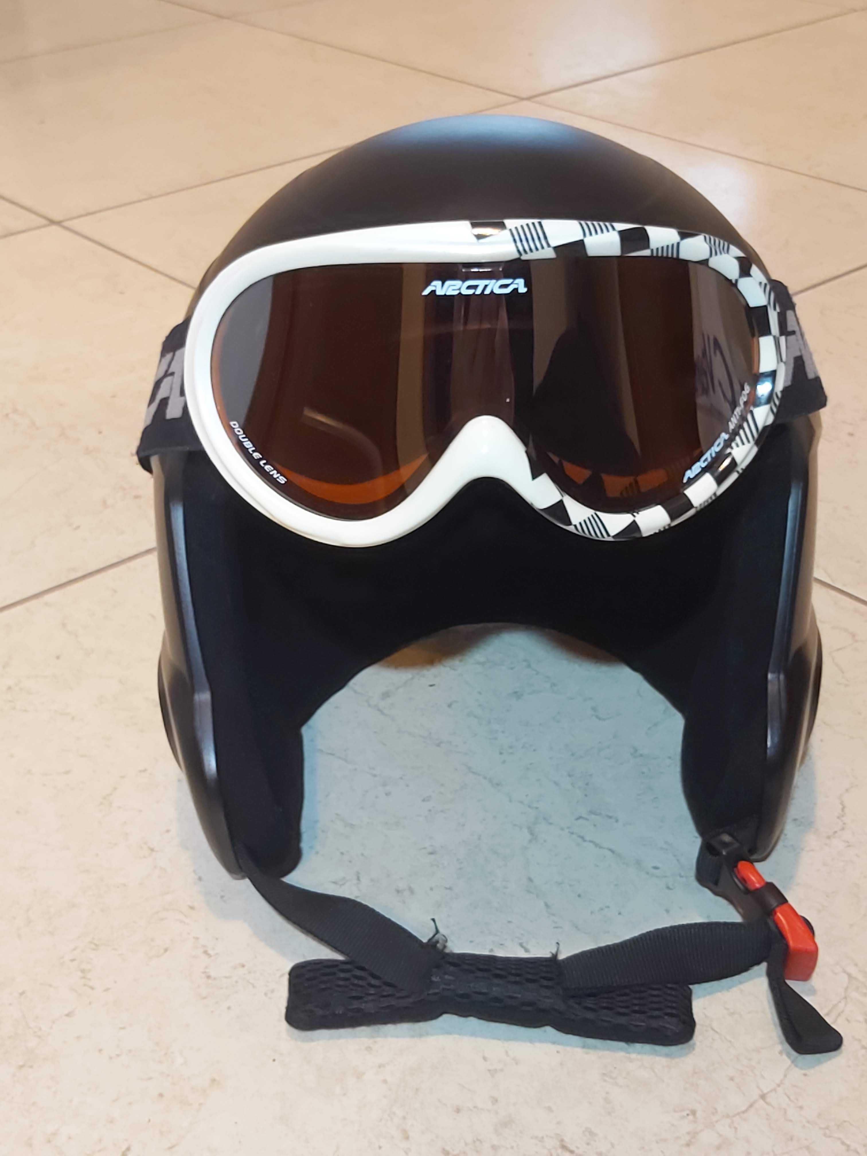 Kask narciarski rozm. 55-56 plus 2 szt gogli narciarskich