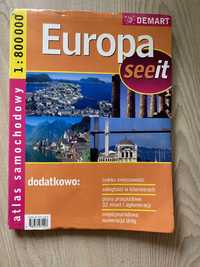 Samochodowy atlas europy Europa