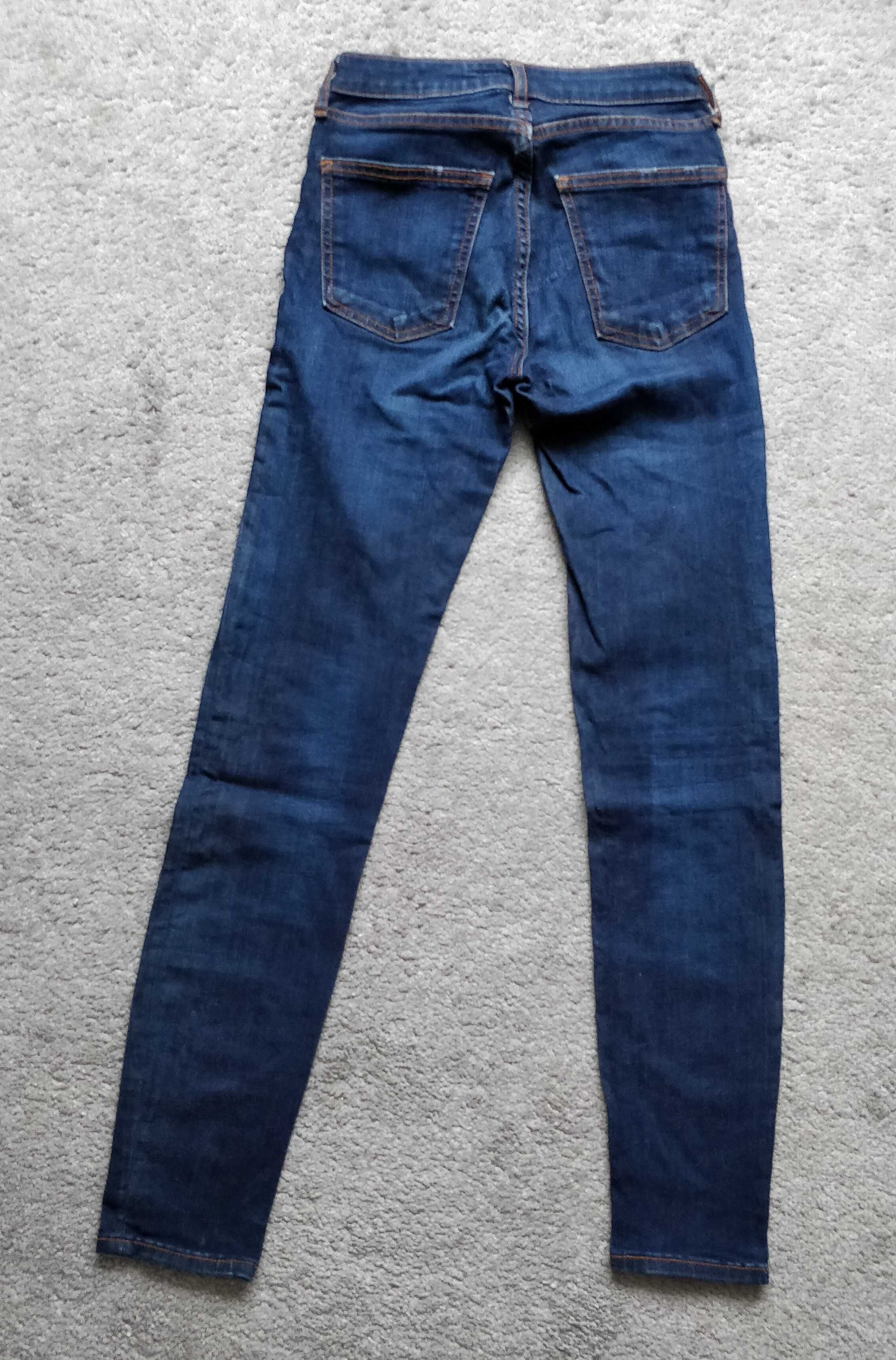 Spodnie ZARA jeansowe, rozmiar 34, dżinsowe, dziewczęce, skinny