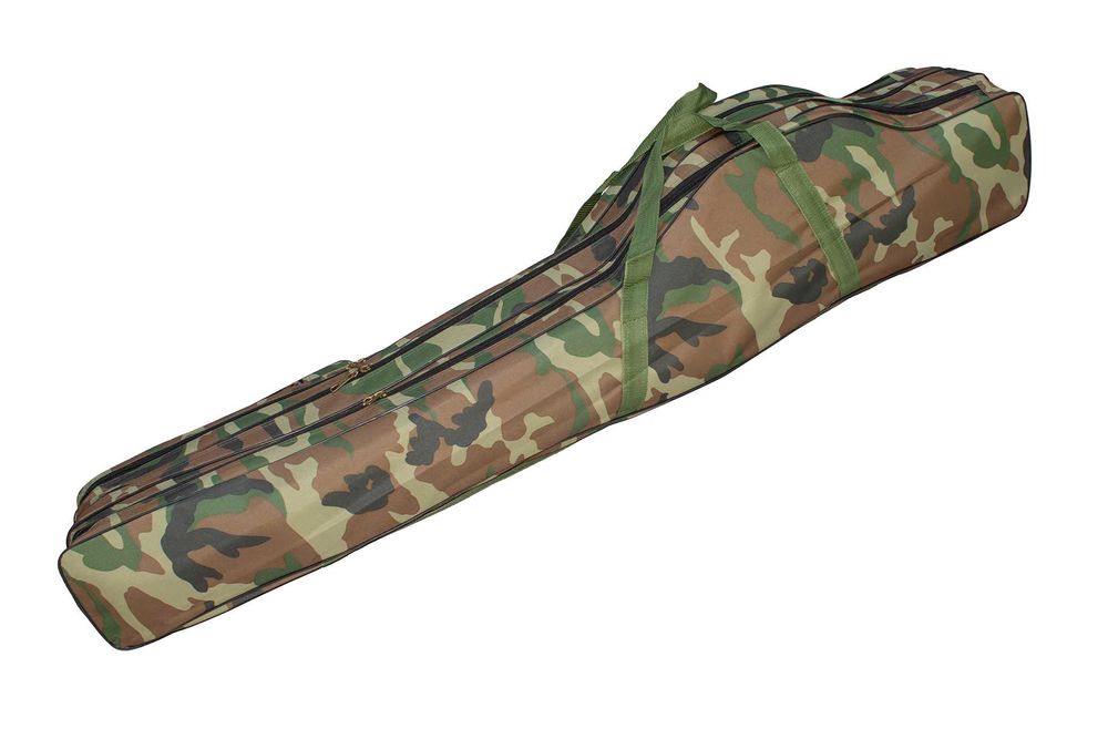 Usztywniany pokrowiec torba na wędki 140cm 3 komory kolor moro