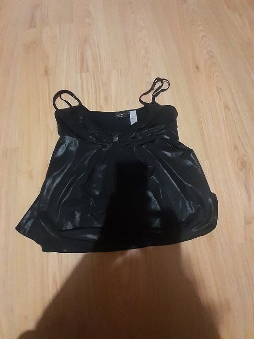 Top comprido da marca miss sixty preto brilhante