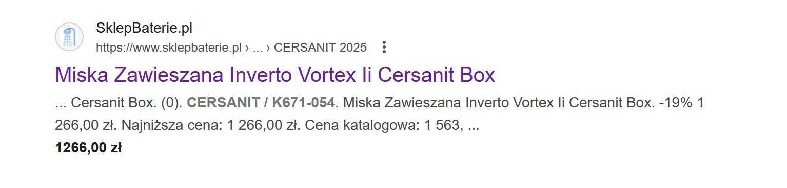 Miska zawieszana INVERTO by CERSANIT II stream on