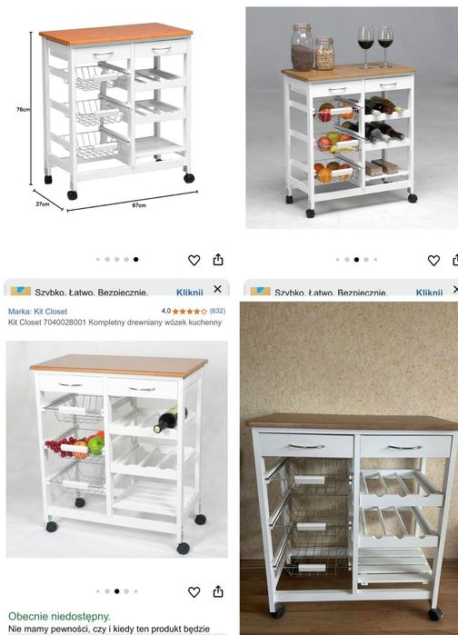 Pomocnik kuchenny, szafka kuchenna z szufladami