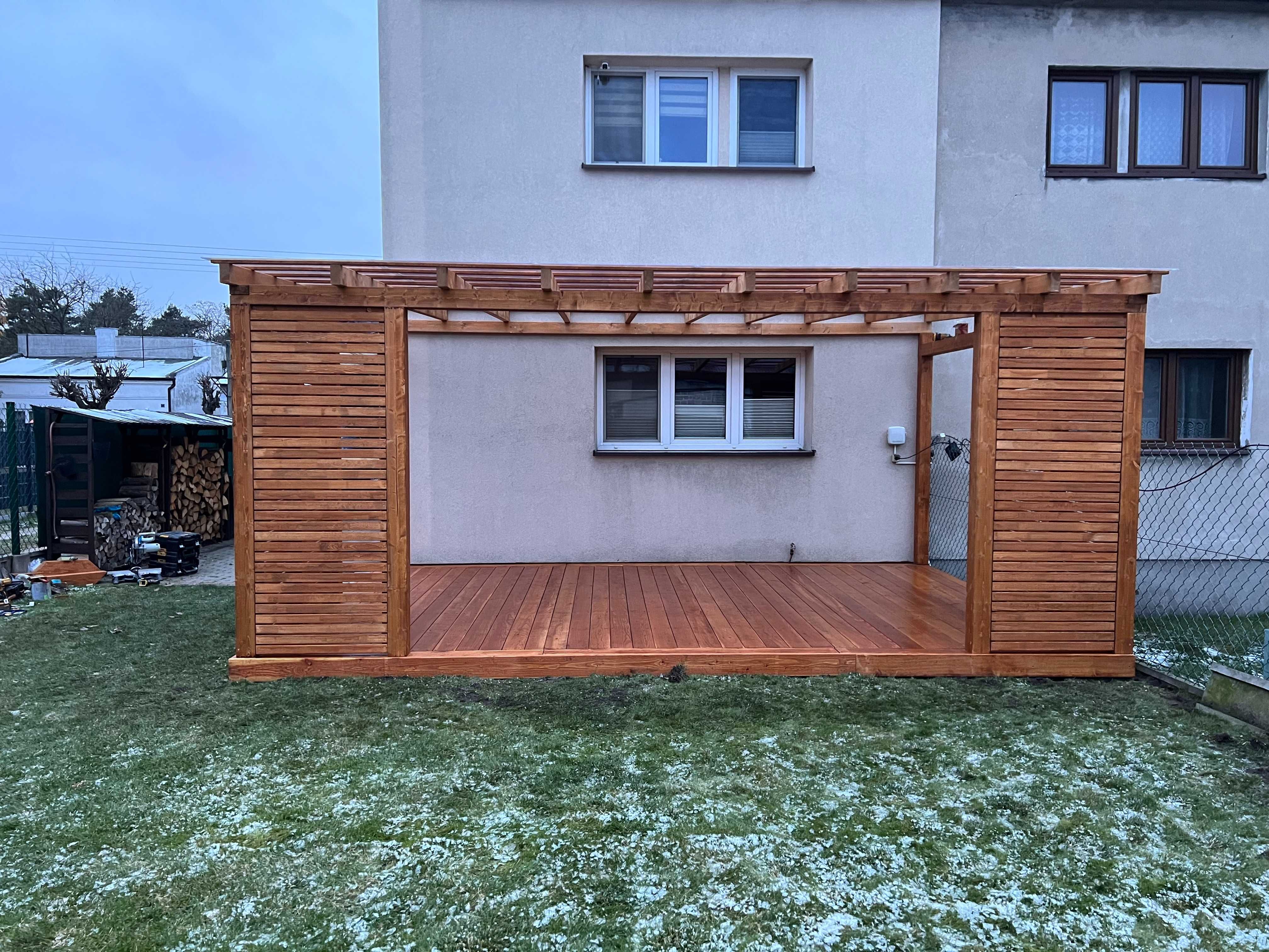 Pergola ogrodowa drewniana zadaszenie tarasu taras 6x3