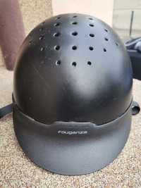 Kask jeździecki Fouganza FH100 Black rozmiar L (56-61 cm).