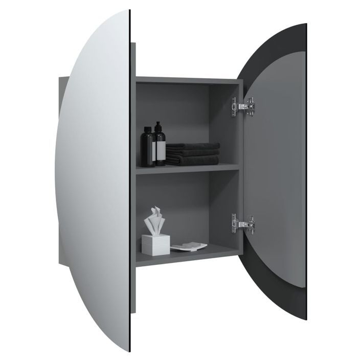 Vidaxl Szafka Łazienkowa Z Lustrem I Led, Szary, 54X54X17,5 Cm