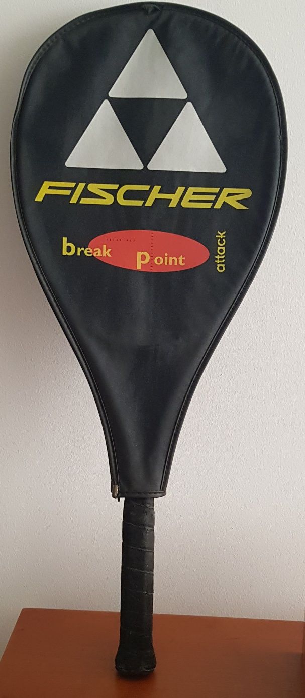 Raquete tenis R718 Fischer/capa proteção em pele.