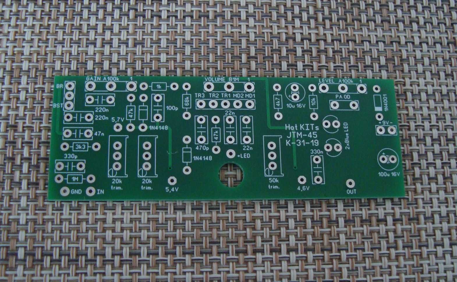 Płytka PCB DIY - preamp do gitary elektrycz. (Marshall JTM45 Emulator)