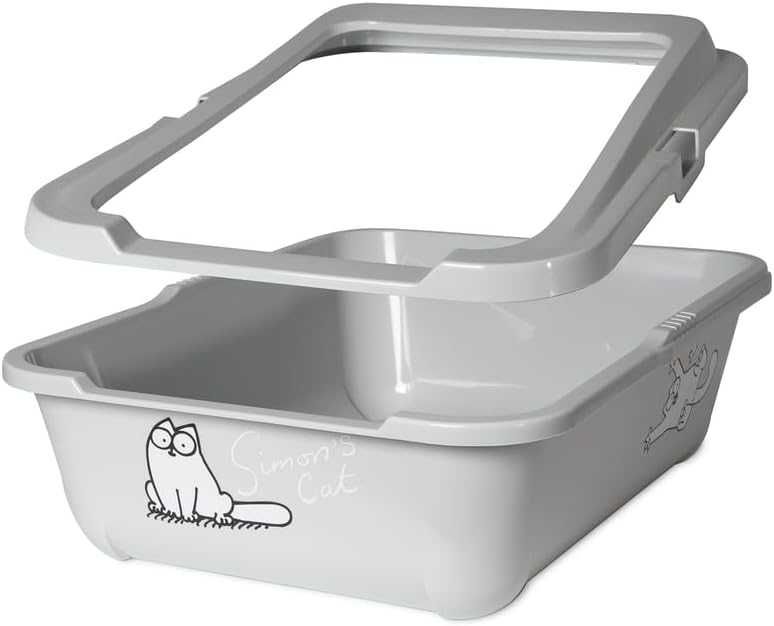 лоток котячий туалет Simon's Cat 51756, 43 см x 32 см x 13 см, сірий