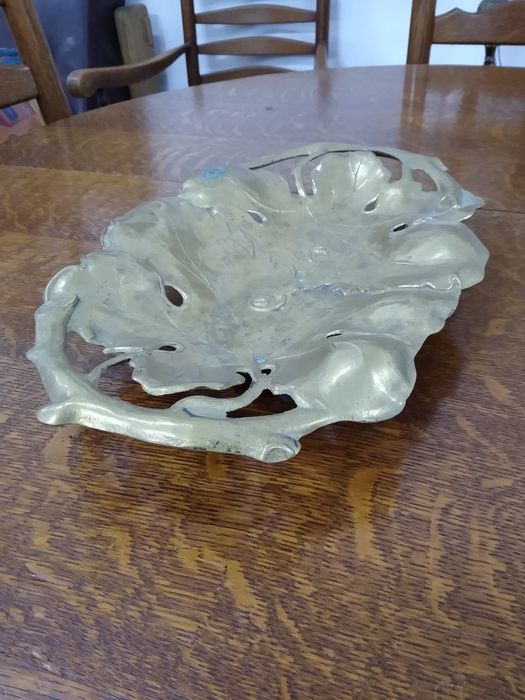 Patera mosiądz liście piękna