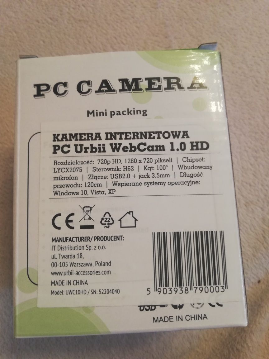 Kamerka Internetowa pc Urbii Webcam 1.0 Hd