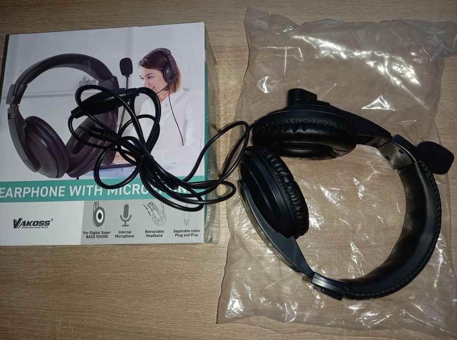 Sprzedam nowe słuchawki z mikrofonem firmy Vaskoss