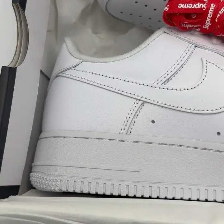 AF1\Powietrze*airDamskieNikeForce1SupremeWhite UnisexTrampki Rozm.45