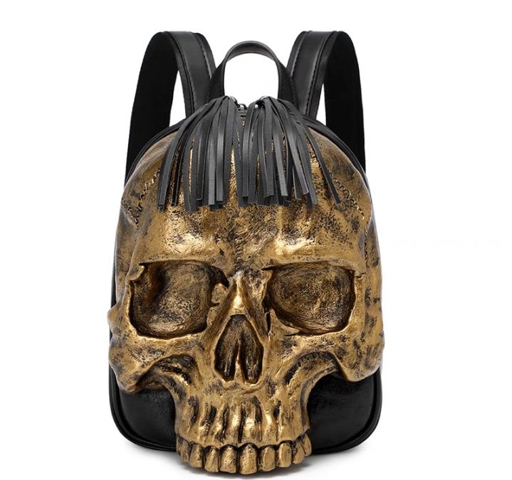 Золотий череп унікальний  рюкзак