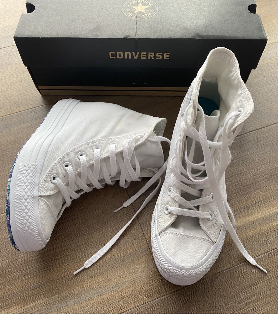 Trampki converse chuck taylor limit platform plus biale 39 limitowane