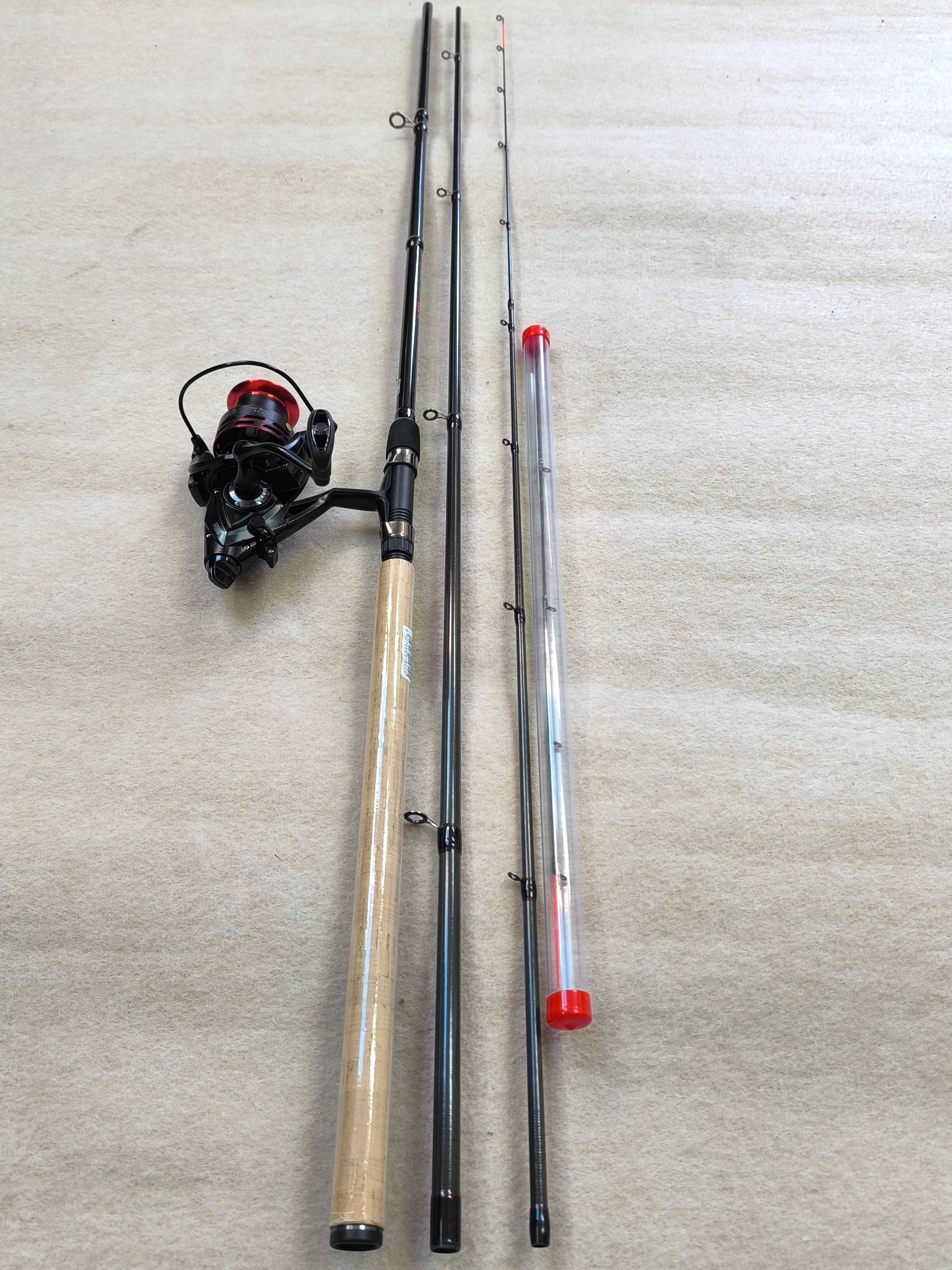 Zestaw Wędka feeder 360 master + Kołowrotek wolny bieg + żyłka 500m
