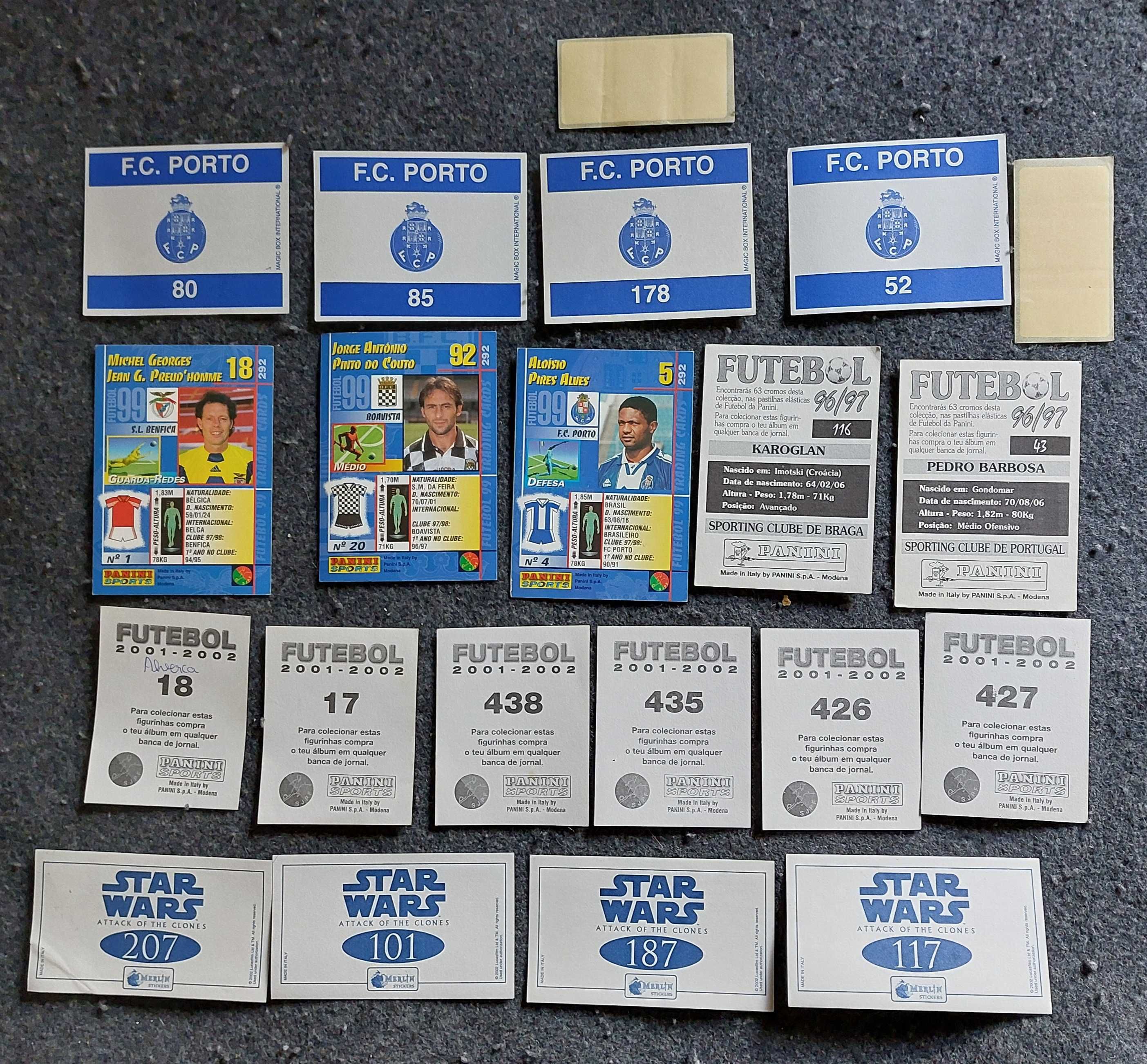 Lote de 21 Cromos de Futebol + Star Wars