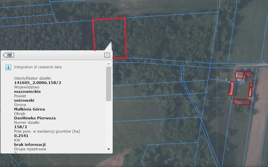 Działka budowlana 2.540 m2, warunki zabudowy, 5 km od Małkini, okazja