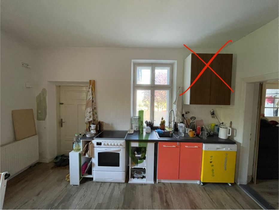 Meble kuchenne, blaty, sprzety, zlew, kuchnia tymczasowa