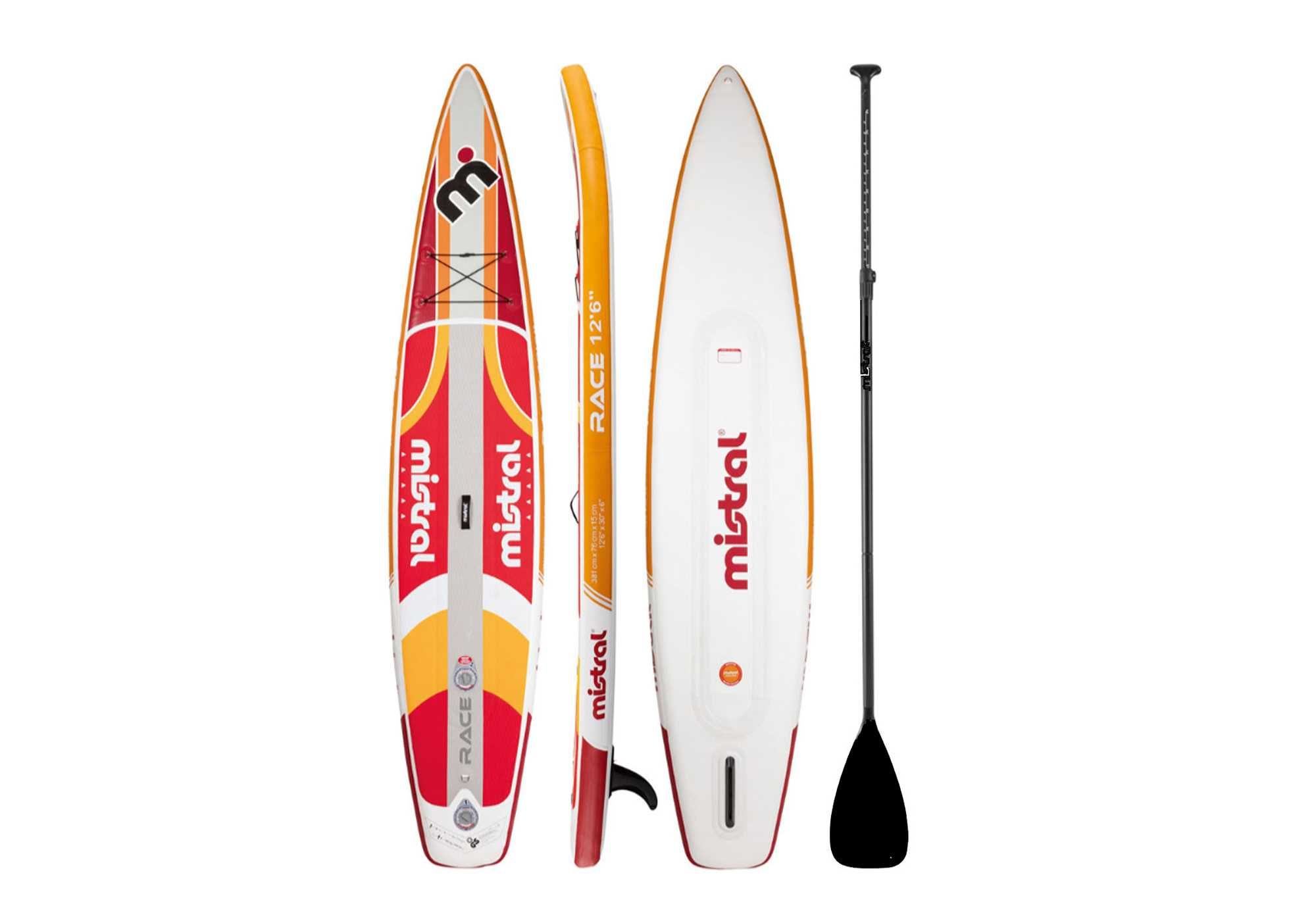 Deska SUP Mistral Race 12"6′ dwukomorowa zestaw wiosło pompka plecak