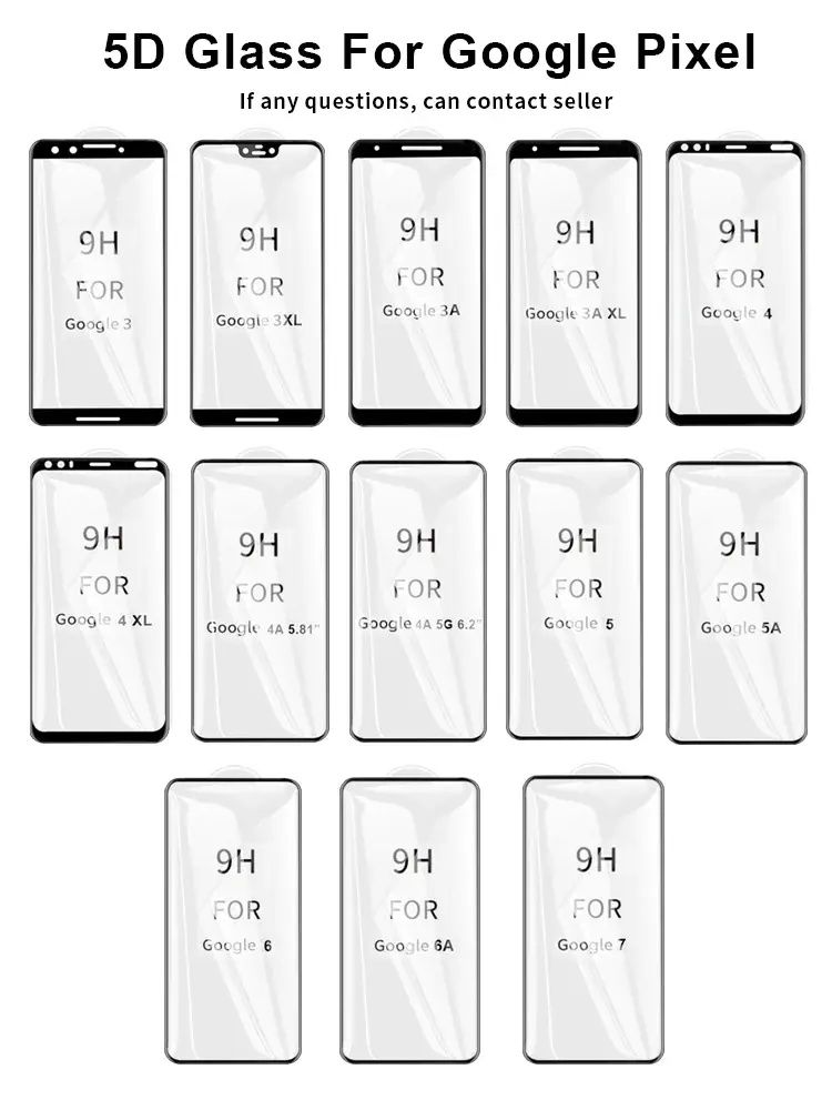 5D Захистне скло для Google Pixel 4-9