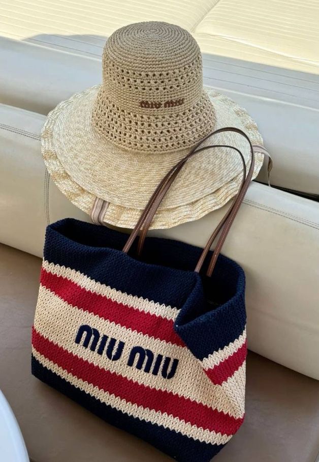 Сумка пляжна шопер miu miu різні види