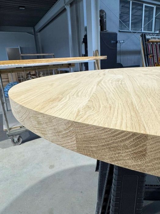 Blat dębowy okrągły LITY DĄB na stół stolik surowy NA WYMIAR