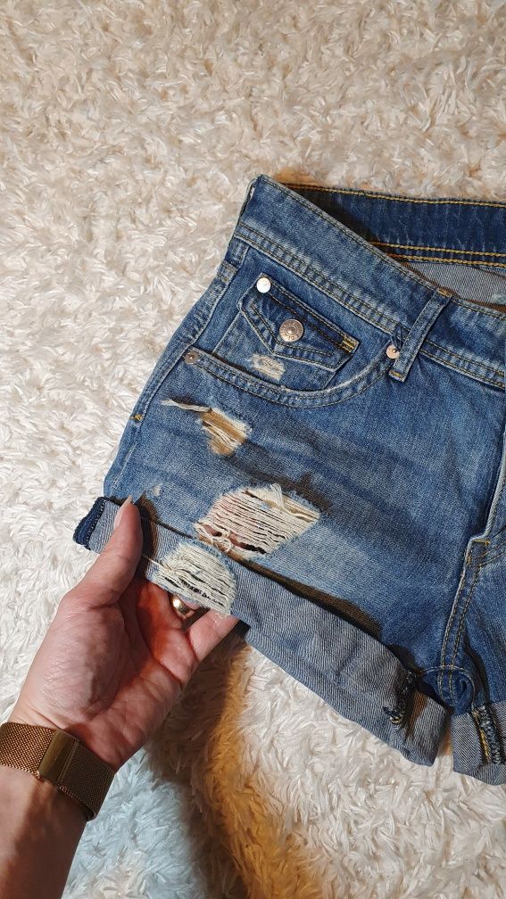 H&M Nowe szorty jeansowe, spodenki 34 XS