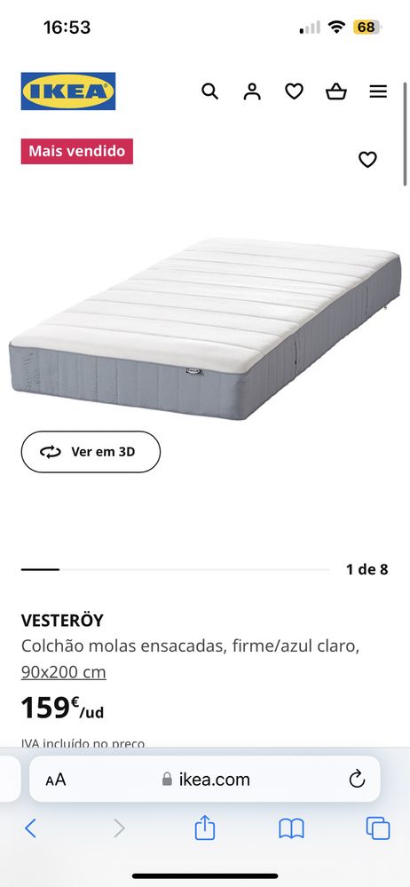 Conjunto cama ESPEVÄR + colchão VESTERÖY