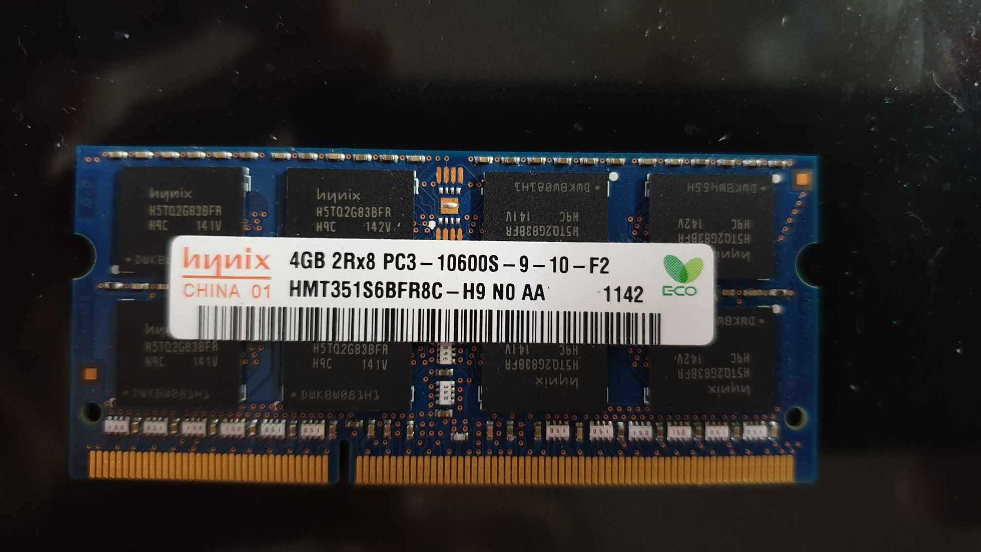 Pamięć RAM 4GB DDR3 SO-DIMM PC3 10600S 1333MHz
