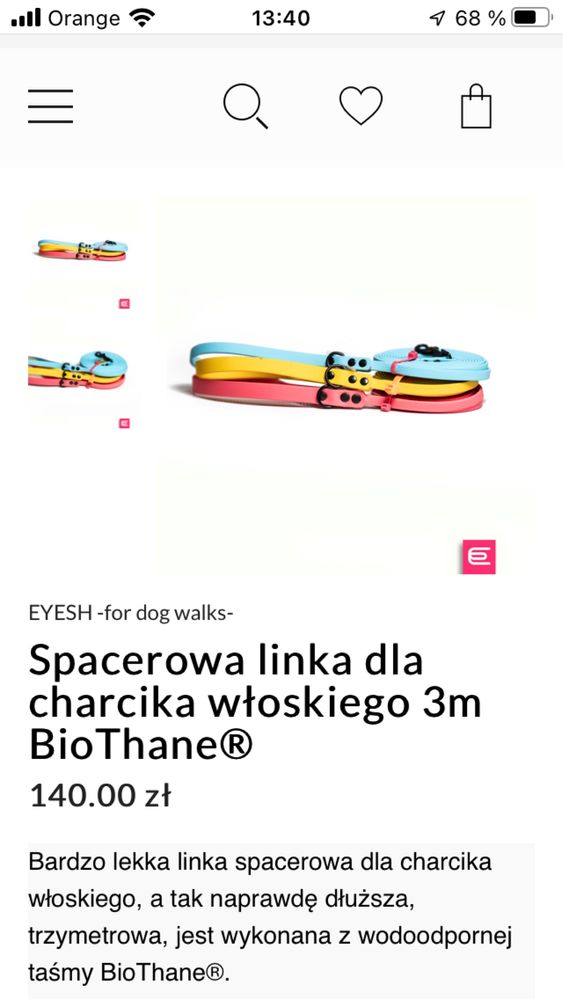 Smycze, linki dla charcika