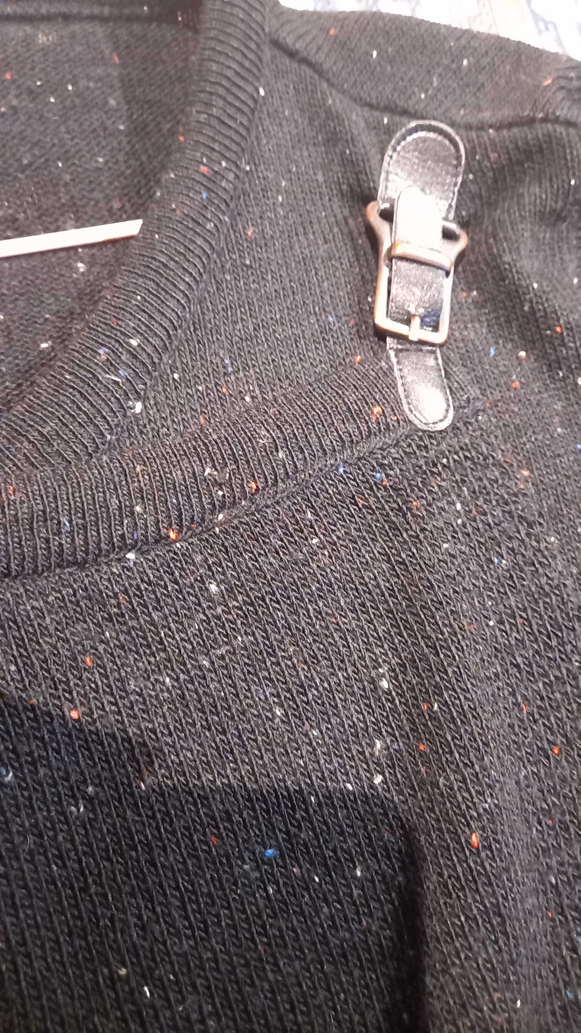 Casaco preto com ligeiro mesclado colorido, comprido - XL - MO Edition