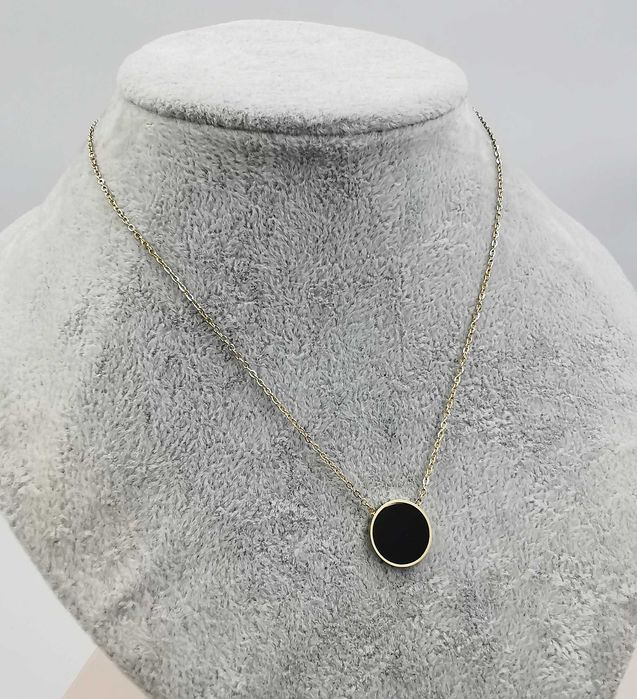 Celebrytka złota stal chirurgiczna czarne kółko