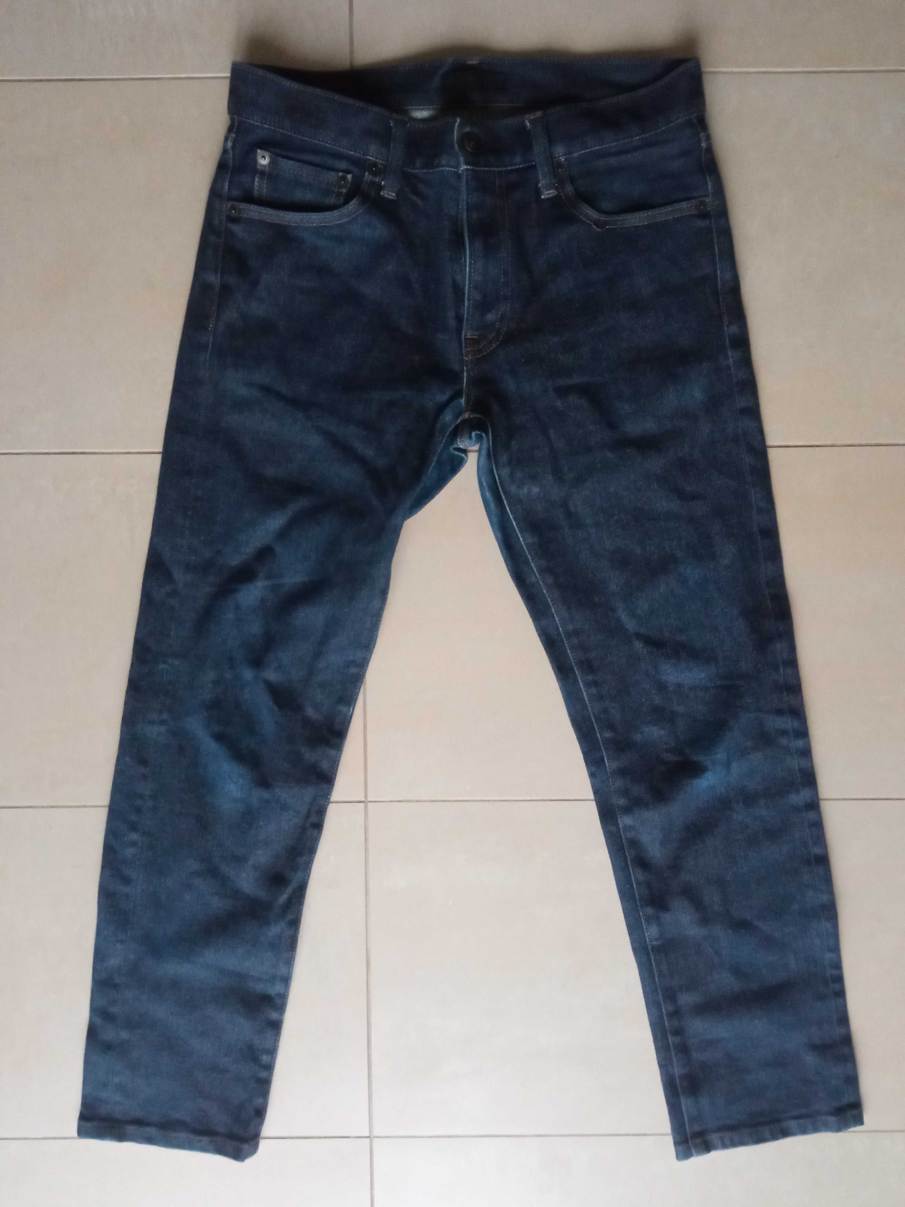 Damskie spodnie jeansowe jeansy Uniqlo jeans W29 S granatowe rurki