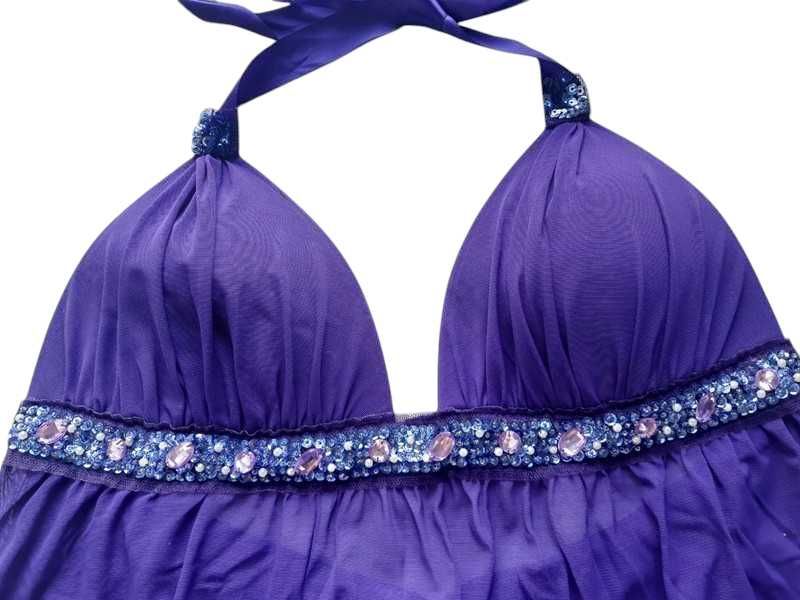Fioletowa koszulka nocna bielizna damska Closer 42,XL/44XXL cekiny
