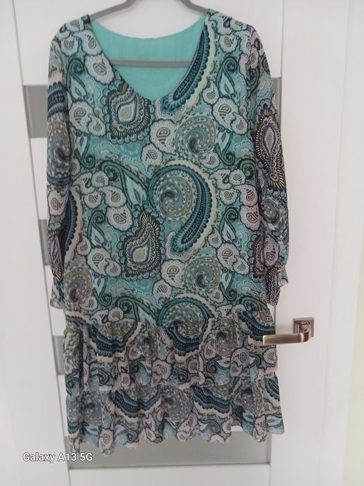 Sukienka włoska turkusowa