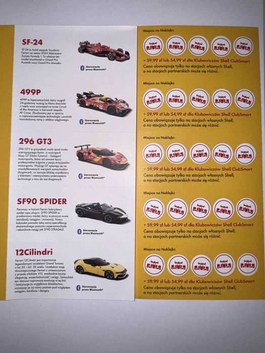 Naklejki shell kolekcja Ferrari 2025
