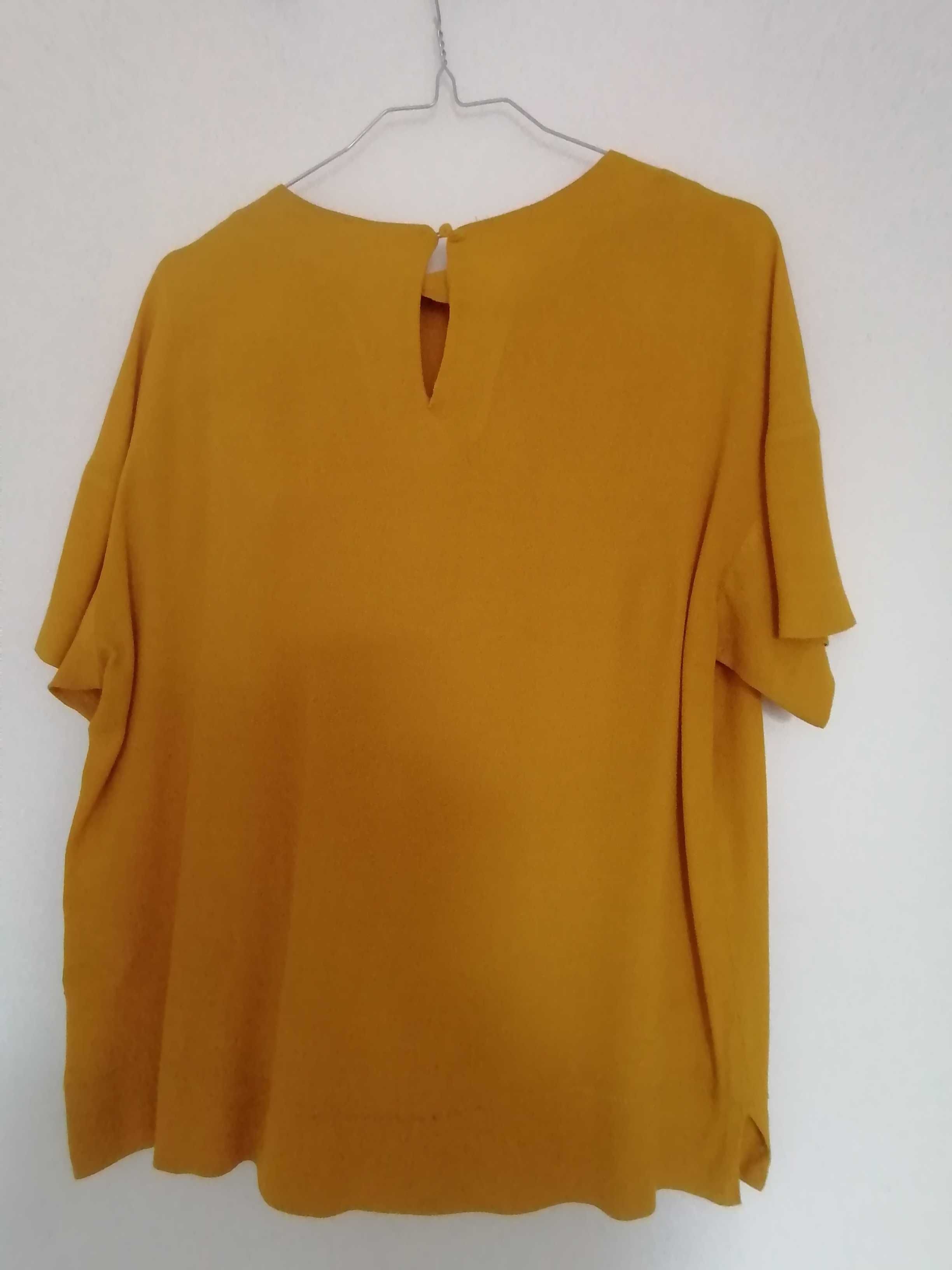 H&M Blusa Amarela Senhora Tamanho 34