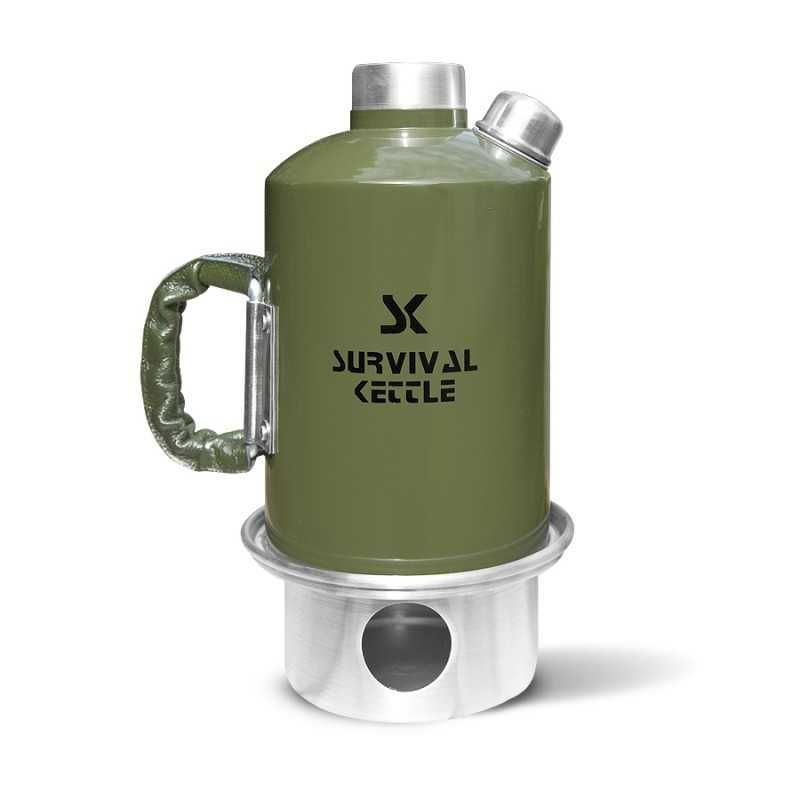 Czajnik turystyczny, kuchenka Survival Kettle Green - 1,2 L - zestaw