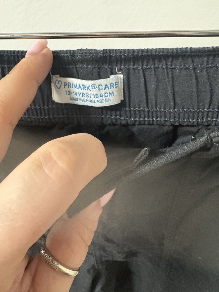Spodnie 164 bojówki czarne Primark kieszenie dla dziewczynki chłopca