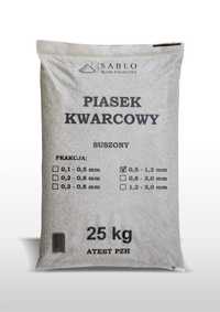 Piasek do pompy basenowej piaskowej kwarcowy  0,5-1,2 25kg  PZH 25kg