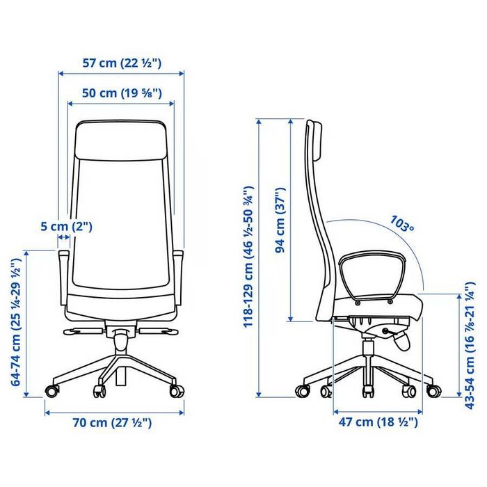 MARKUS Krzesło biurowe, Vissle ciemnoszary Małe IKEA Nowe  w lkartonie