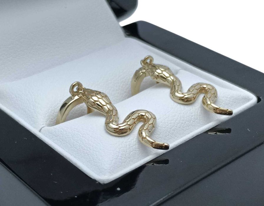 Cudowne Złote Kolczyki Wąż Węże 2,64G P585 14K Lira