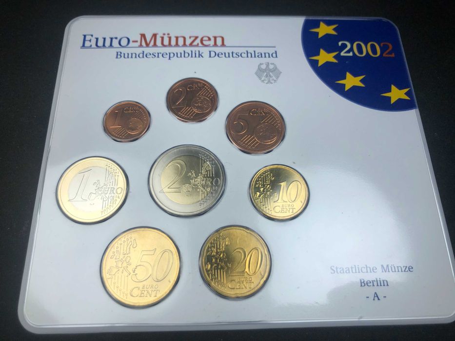 Set Anual Euros Alemanha 2002 UNC Letra A - Berlim com Blister
