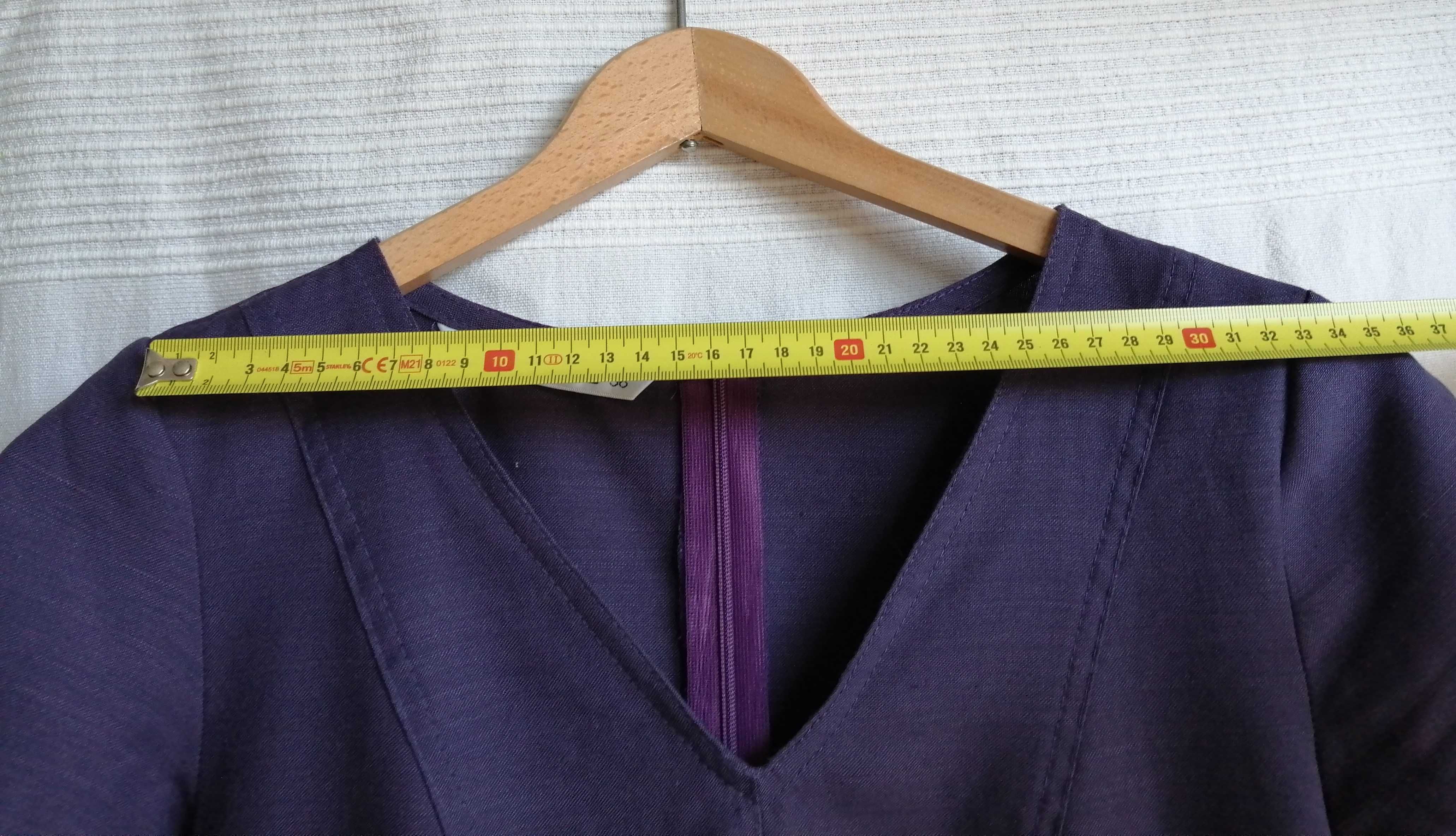 AE Woman Sukienka maxi bawełna krótki rękaw kieszenie fiolet S 36 8