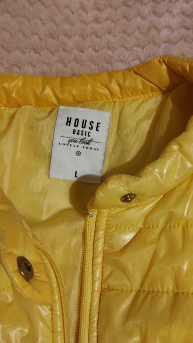 Kurtka damska żółta, jakby puchowa, 100% poliester, firmy House roz. L