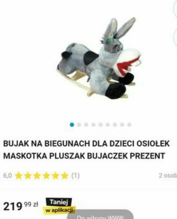 Bujak na biegunach hustawka zabawka pluszak sklep 220zl